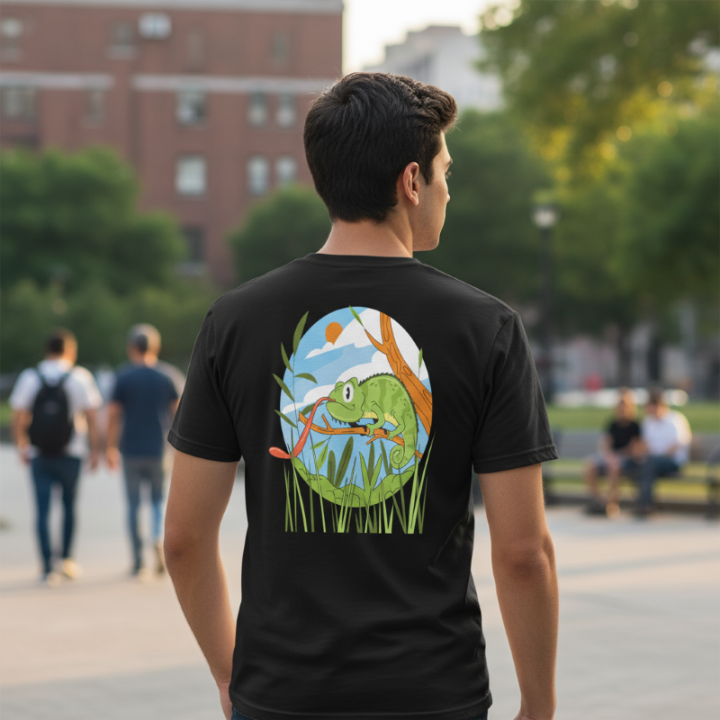 Basic Unisex Softstyle T-Shirt | Gildan 64000 | Regenbogen-Chamäleon-Explosion!