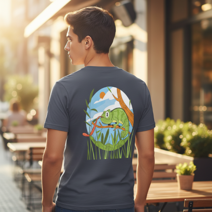 Camiseta básica softstyle unisex | Gildan 64000 | ¡Explosión Camaleón Arcoíris!