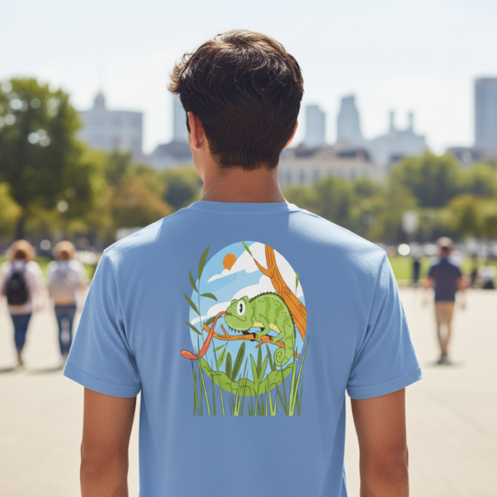 Camiseta básica softstyle unisex | Gildan 64000 | ¡Explosión Camaleón Arcoíris!