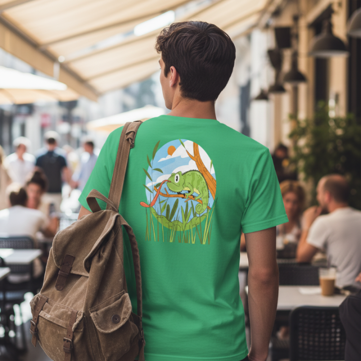 Basic Unisex Softstyle T-Shirt | Gildan 64000 | Regenbogen-Chamäleon-Explosion!