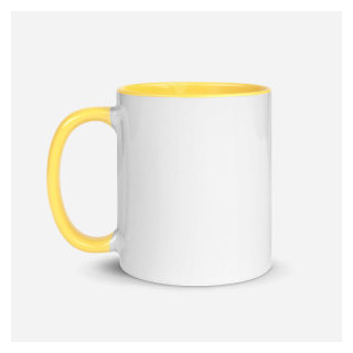 Tazza in ceramica bianca con interno colorato