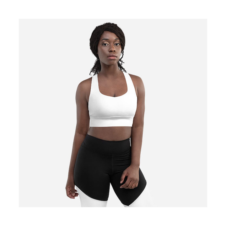 All-Over Print Recycled Longline Sports Bra