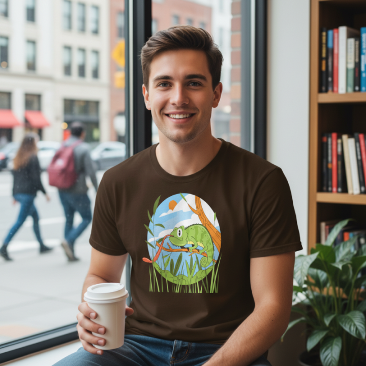 T-shirt basique softstyle doux | Gildan 64000 | Cameleon Arc-en-Ciel en Explosion!