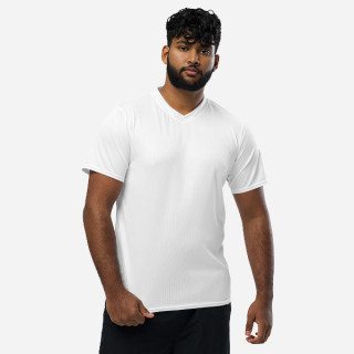 Maglia sportiva in tessuto riciclato con stampa all over unisex
