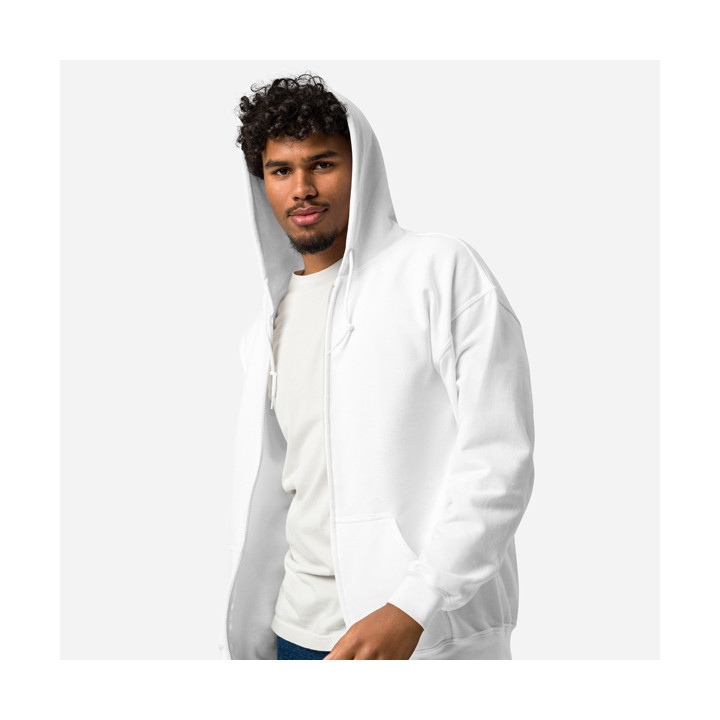 Felpa con cappuccio e zip misto pesante unisex | Gildan 18600