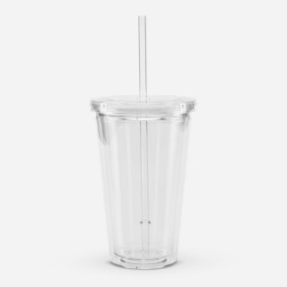 Gobelet en plastique transparent à double paroi (16 oz)