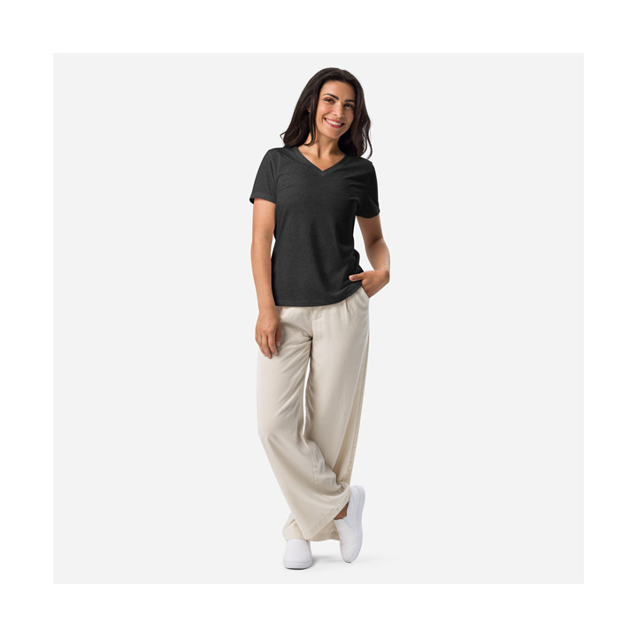 Camiseta suelta mujer cuello pico | Bella Canvas 6405CVC