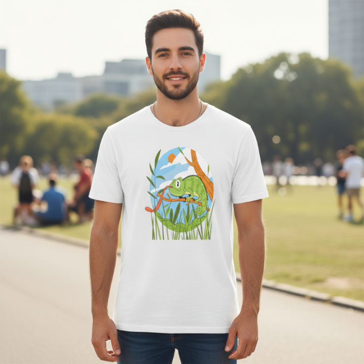 T-shirt basique softstyle doux | Gildan 64000 | Cameleon Arc-en-Ciel en Explosion!