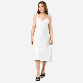 Robe en satin mi-longue all over