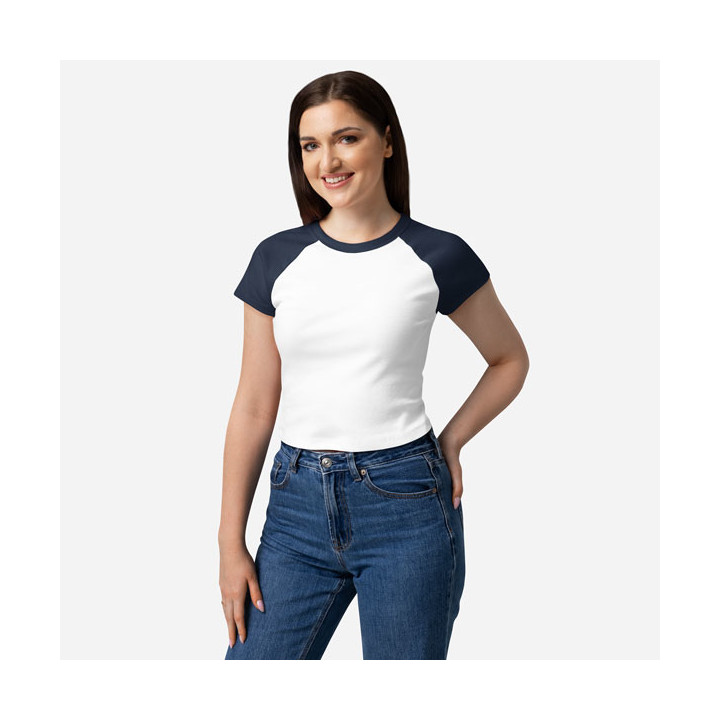 Women's Micro Rib Raglan Baby Tee | Bella + Canvas 1201