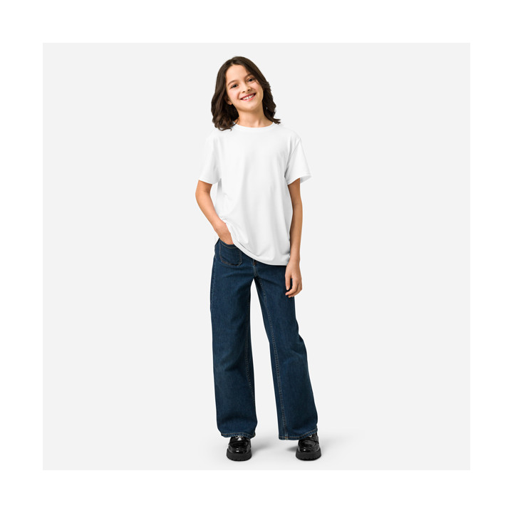 T-shirt girocollo in cotone giovani con stampa all over