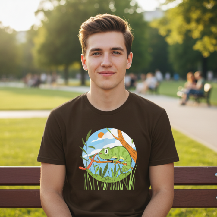 Camiseta básica softstyle unisex | Gildan 64000 | ¡Explosión Camaleón Arcoíris!