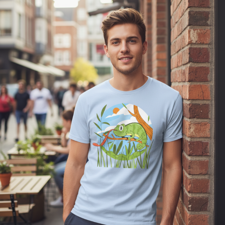 Camiseta básica softstyle unisex | Gildan 64000 | ¡Explosión Camaleón Arcoíris!