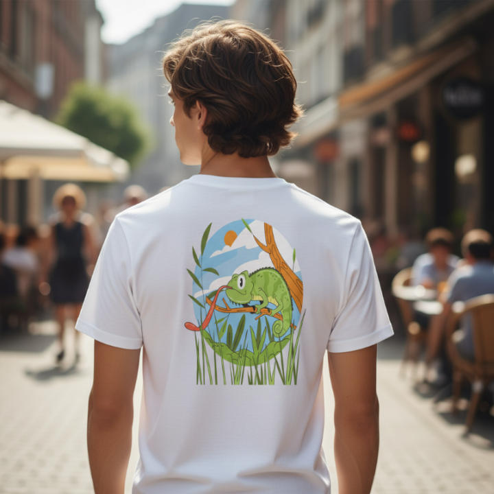 T-shirt basique softstyle doux | Gildan 64000 | Cameleon Arc-en-Ciel en Explosion!