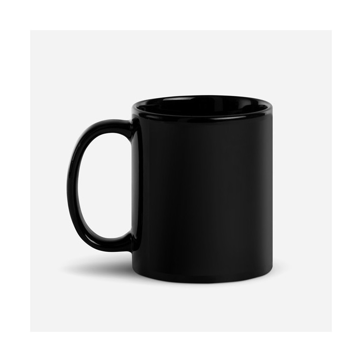 Taza negra brillante